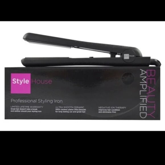NEW Style House Professional Styling Iron (Black) Hair Straightener/Curler - Picture 1 of 6